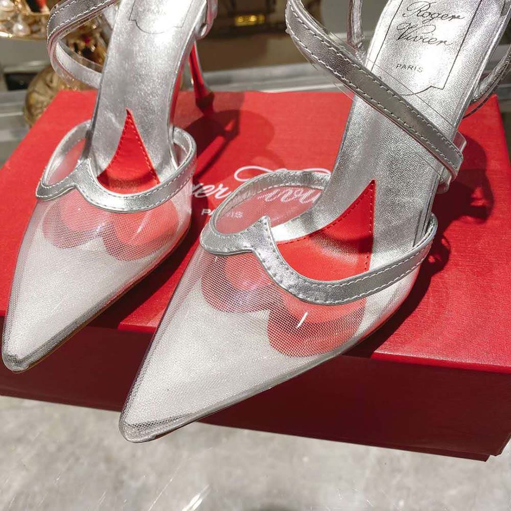 GIÀY Roger Vivier Women I Love Vivier Slingback Pumps in PVC-Silver