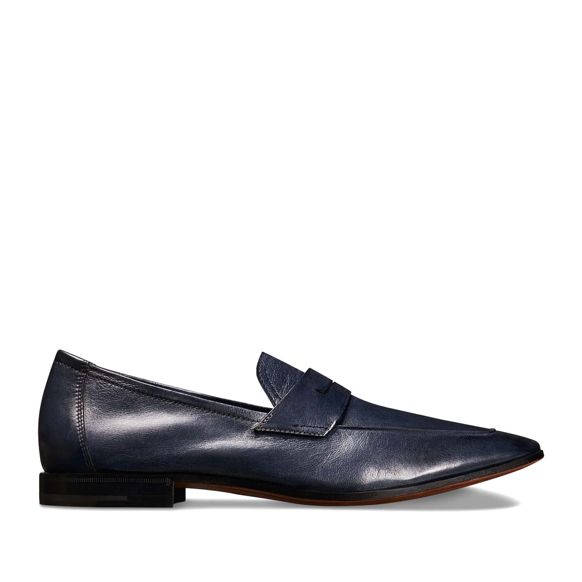 GIÀY BERLUTI Lorenzo Kangaroo Leather Loafer Navy Blue