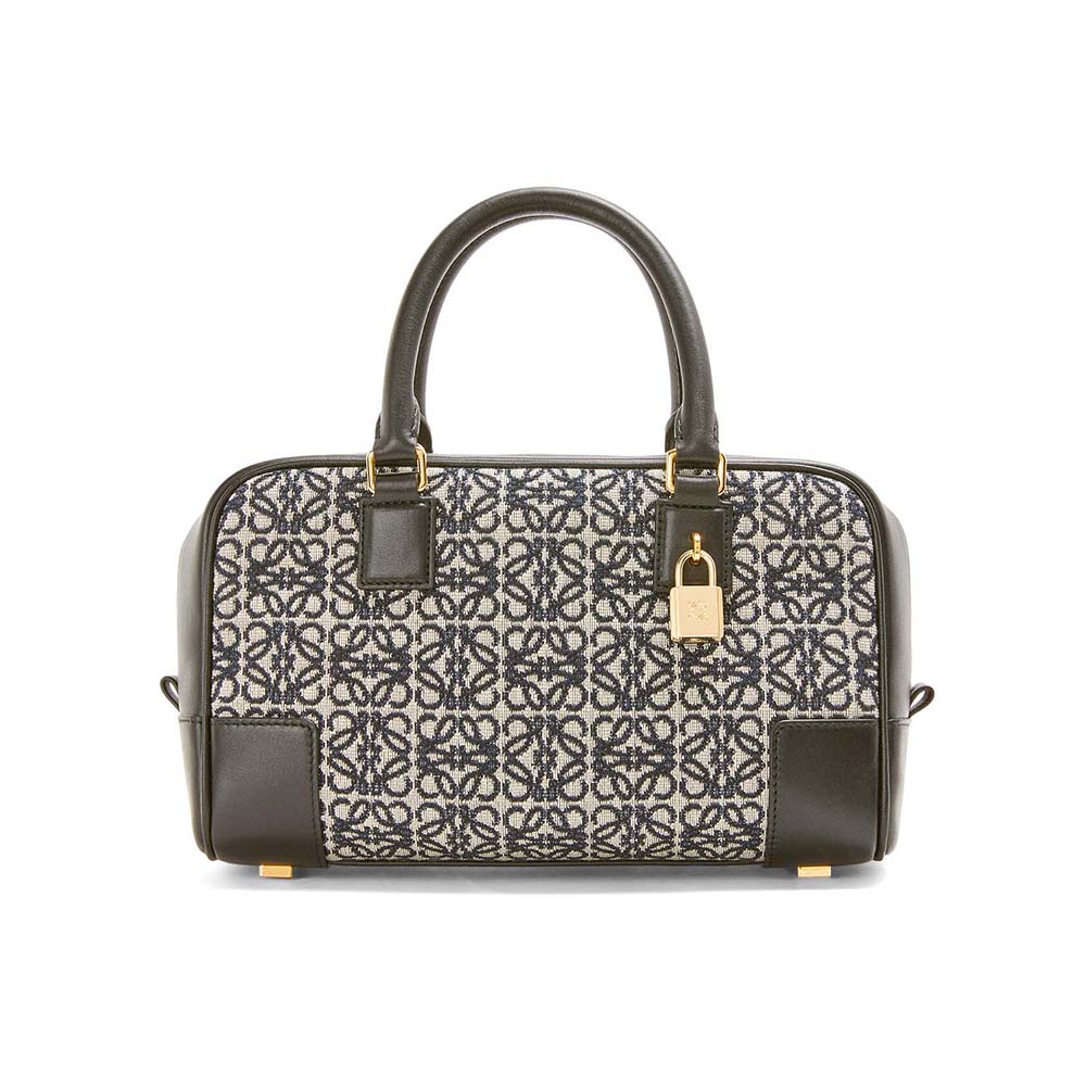 TÚI Loewe Amazona 23 in Anagram Jacquard and Calfskin-Black