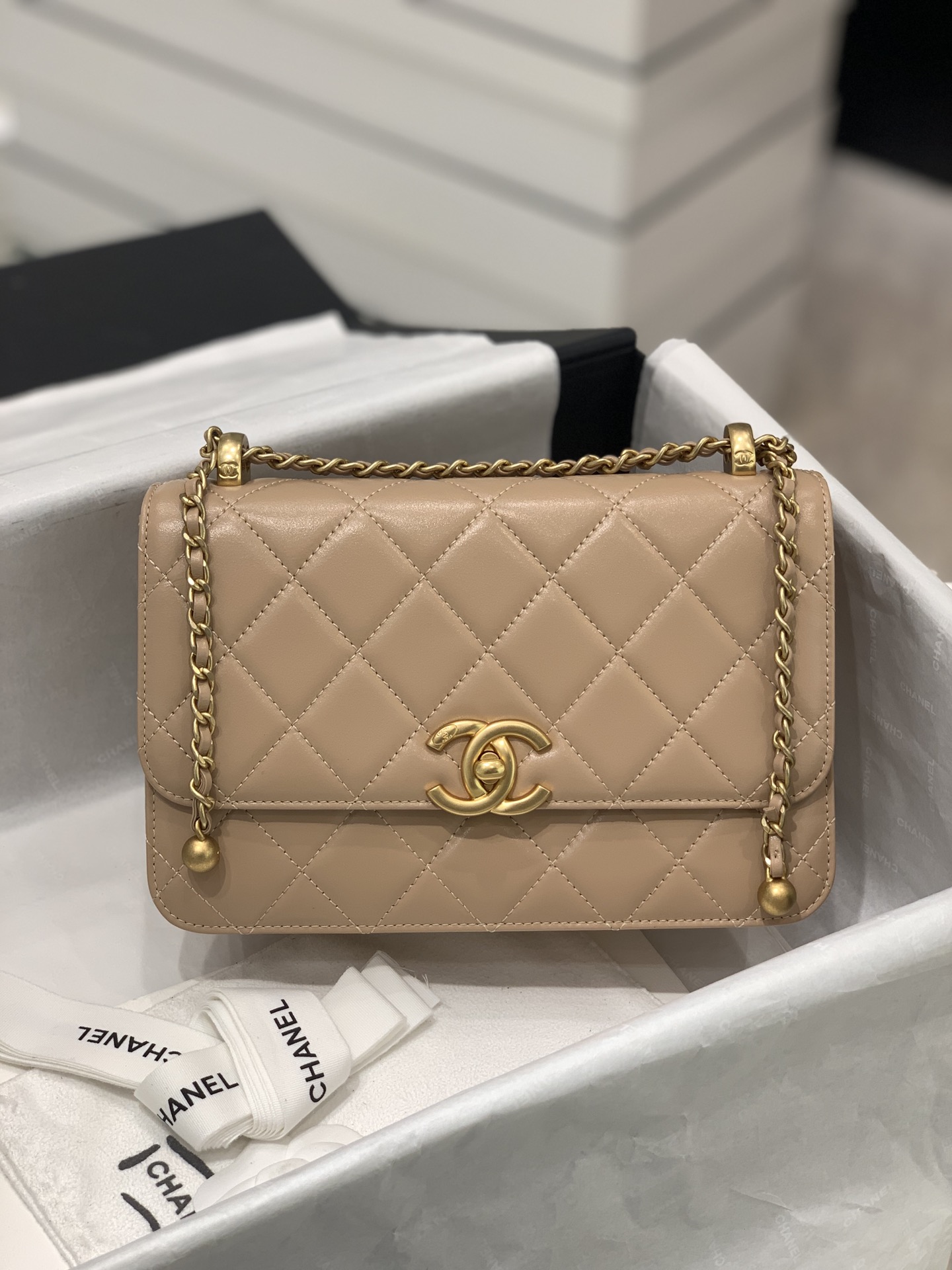TÚI CHANEL CF 22 Brown Nâu da HAAS