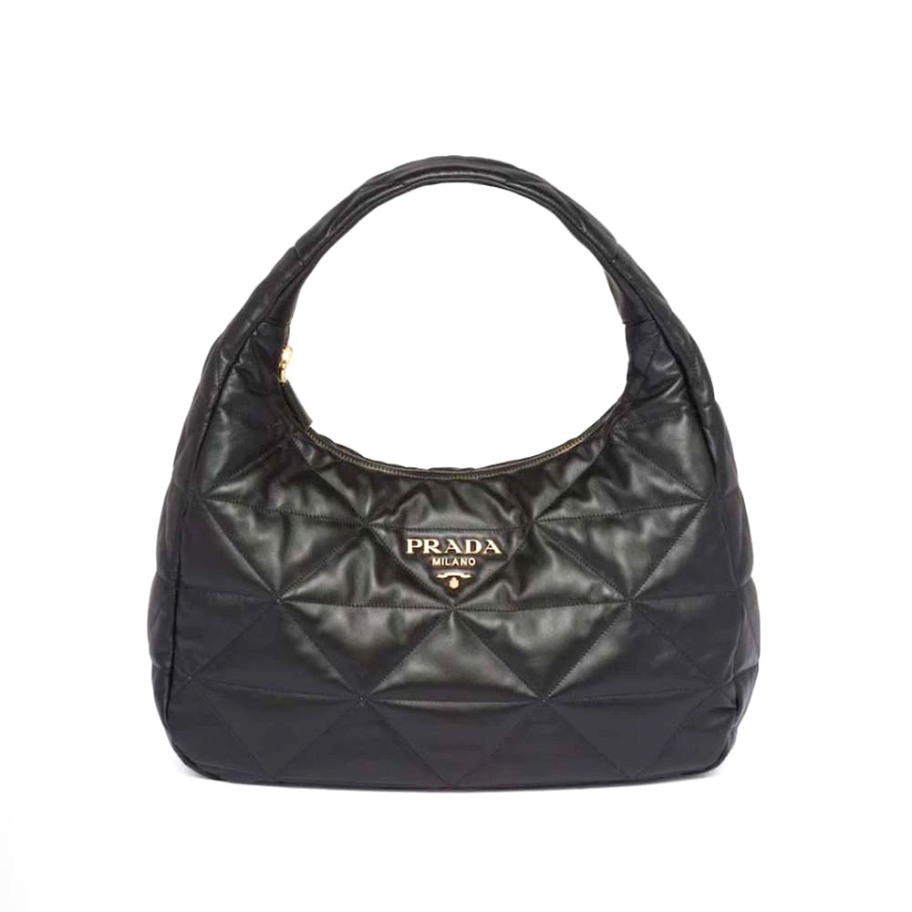 TÚI Prada Large Topstitched Nappa-Leather Bag-Black