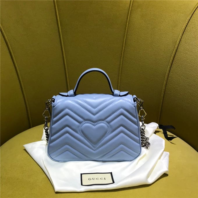 TÚI Gucci GG marmont mini top handle bag blue Top Quality