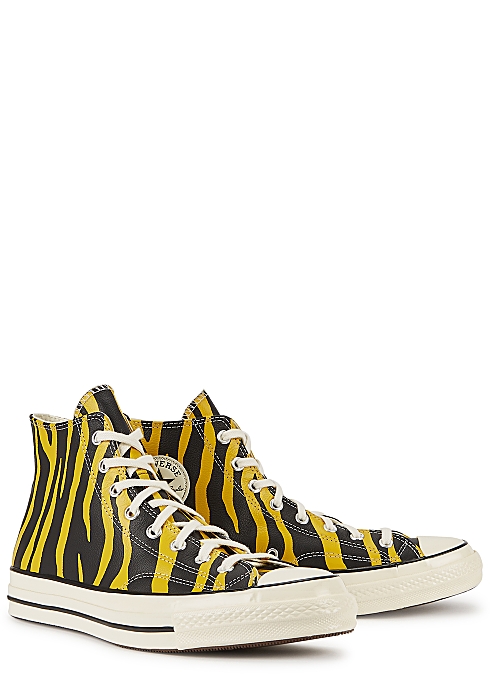 GIÀY CONVERSE  Chuck 70 zebra-print leather hi-top sneakers