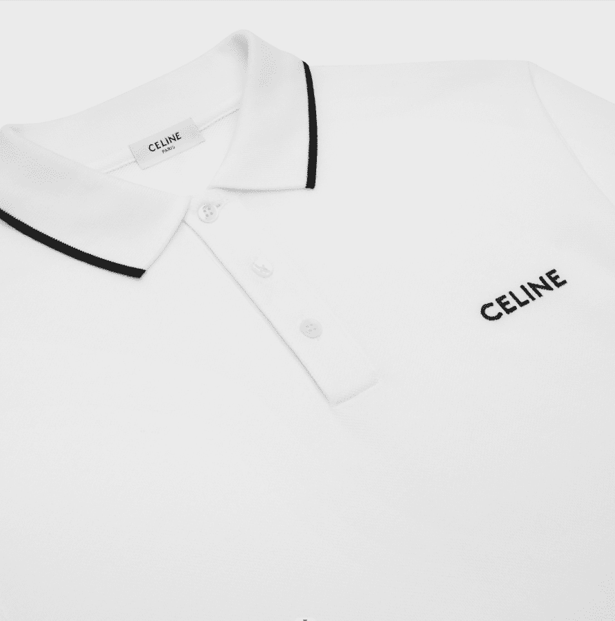 ÁO CELINE LOGO POLO SHIRT WHITE