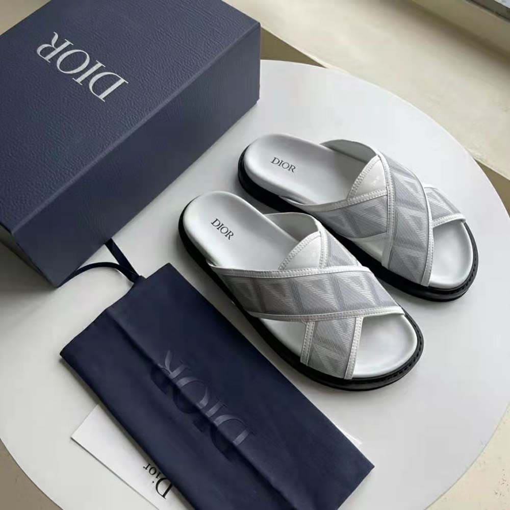 DÉP SANDAL DIOR Aqua Sandal Dior Grey CD Diamond Canvas