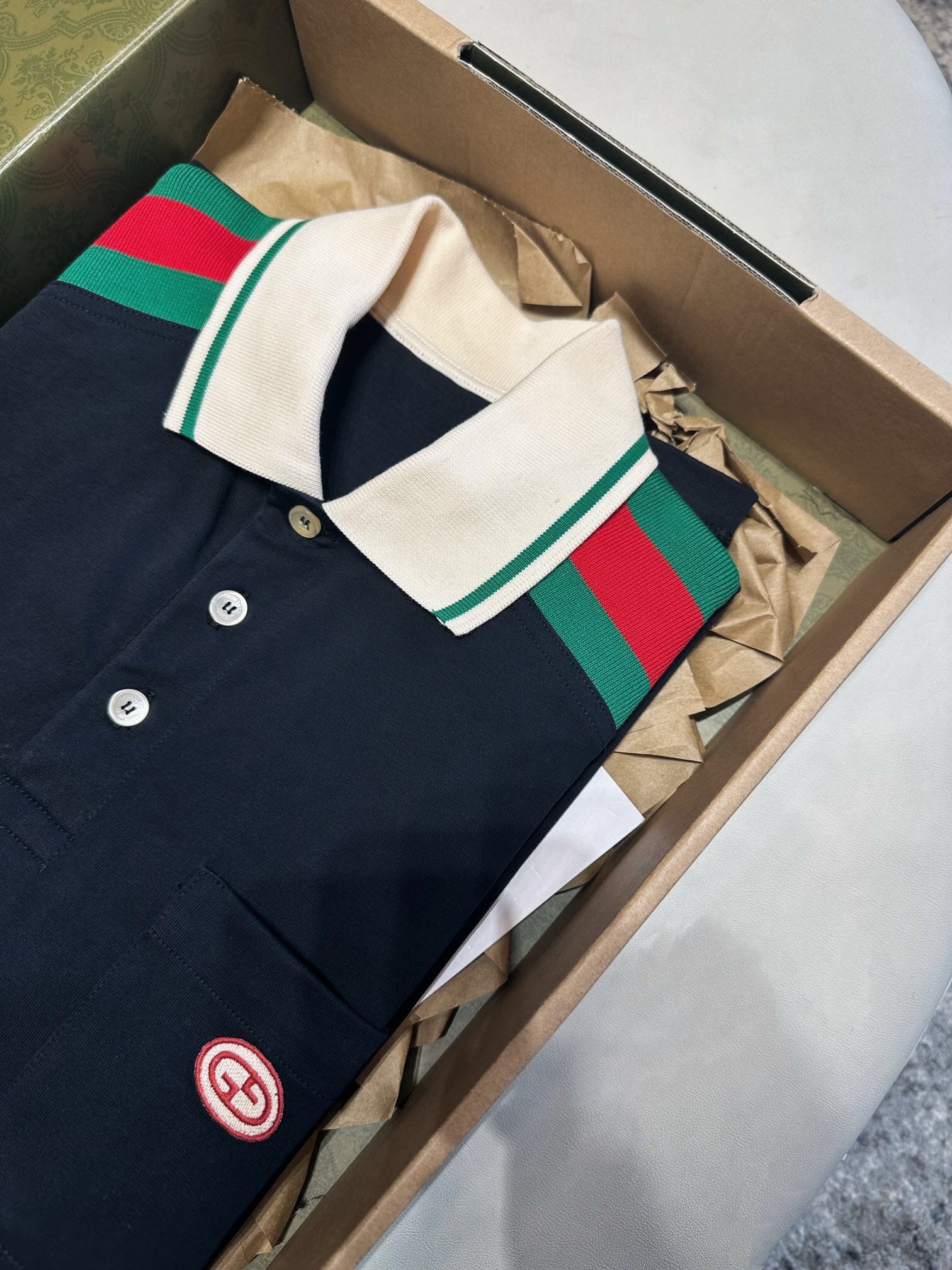 ÁO GUCCI GG POLO SHIRT MÀU ĐEN UNISEX