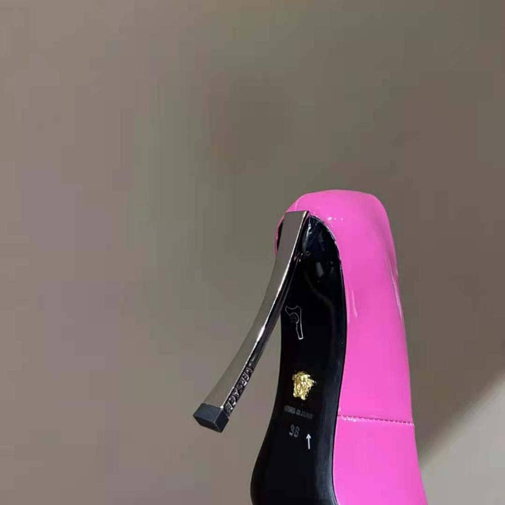 GIÀY Versace Women Pin-Point Pumps Curved High Stiletto Heels-Pink