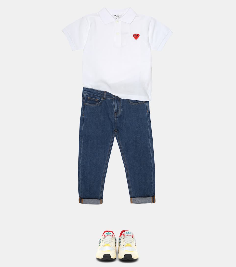 ÁO COMME DES GARÇONS PLAY KIDS Heart logo cotton polo shirt 9 -16 years