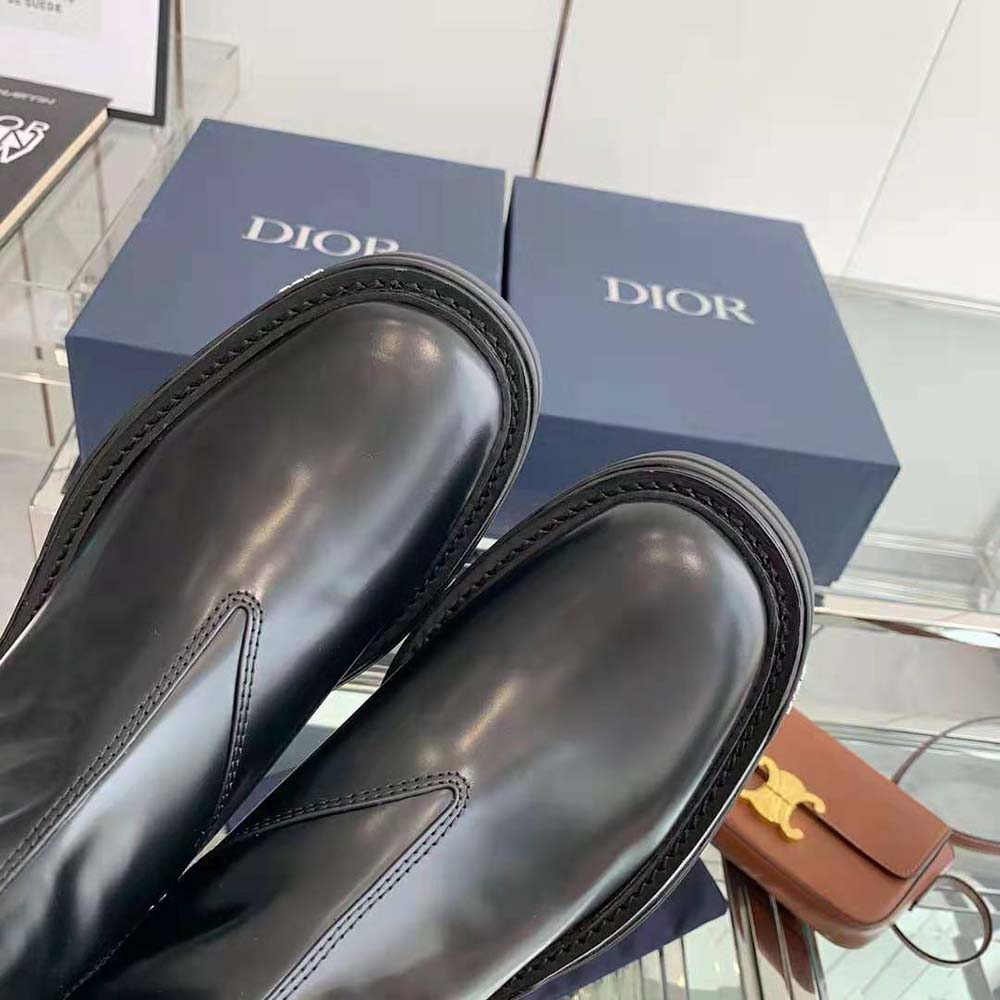 GIÀY Dior Men Explorer II Chelsea Boot Black Polished Calfskin