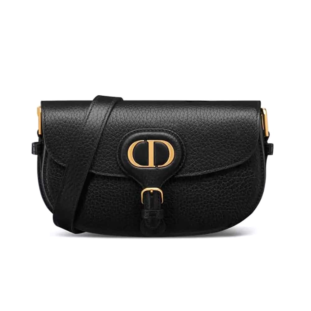 TÚI Dior Women Bobby East-West Bag Black Grained Calfskin