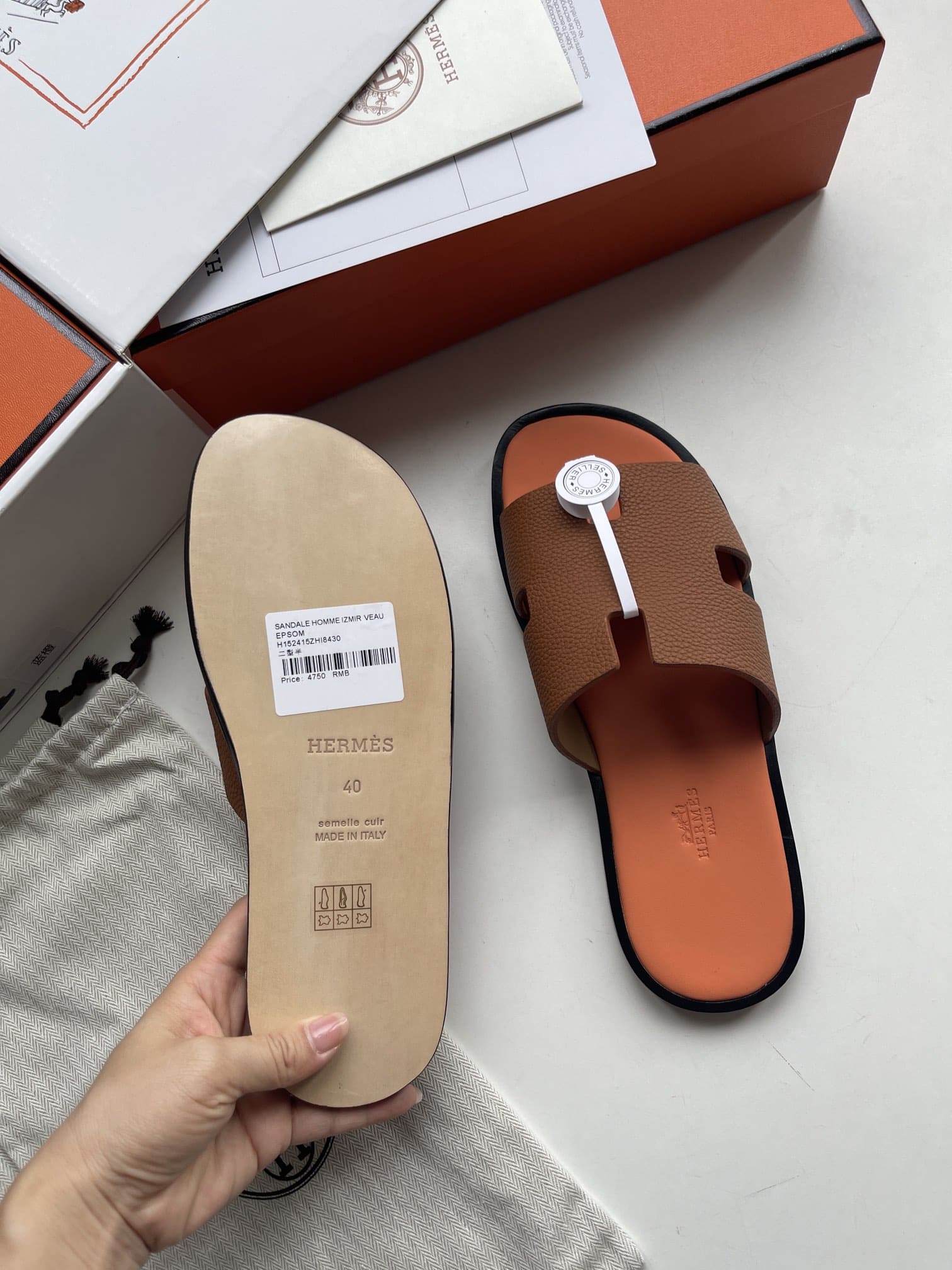 DÉP HERMES IZMIR ORANGE H SANDAL AAA