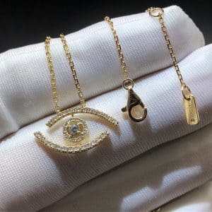 Vòng cổ Messika Lucky Eye Diamond kim cương vàng hồng 18K