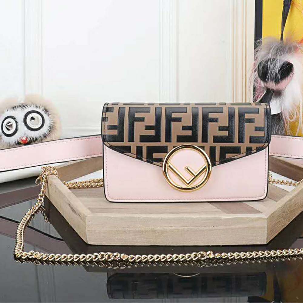 TÚI Fendi Women Belt Bag in Calf Leather-Pink