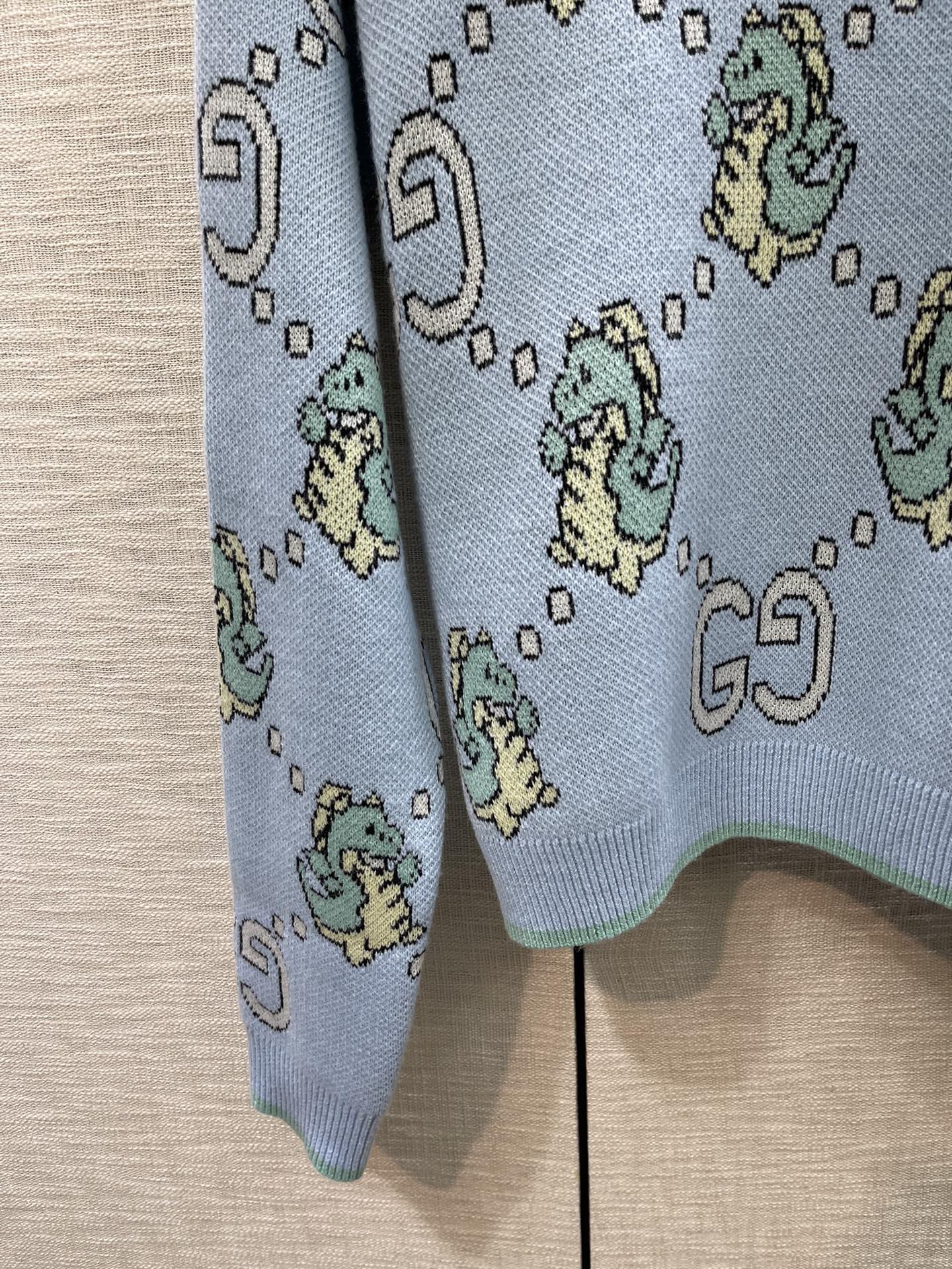 ÁO Gucci Dragon Sewing Blue Sweater