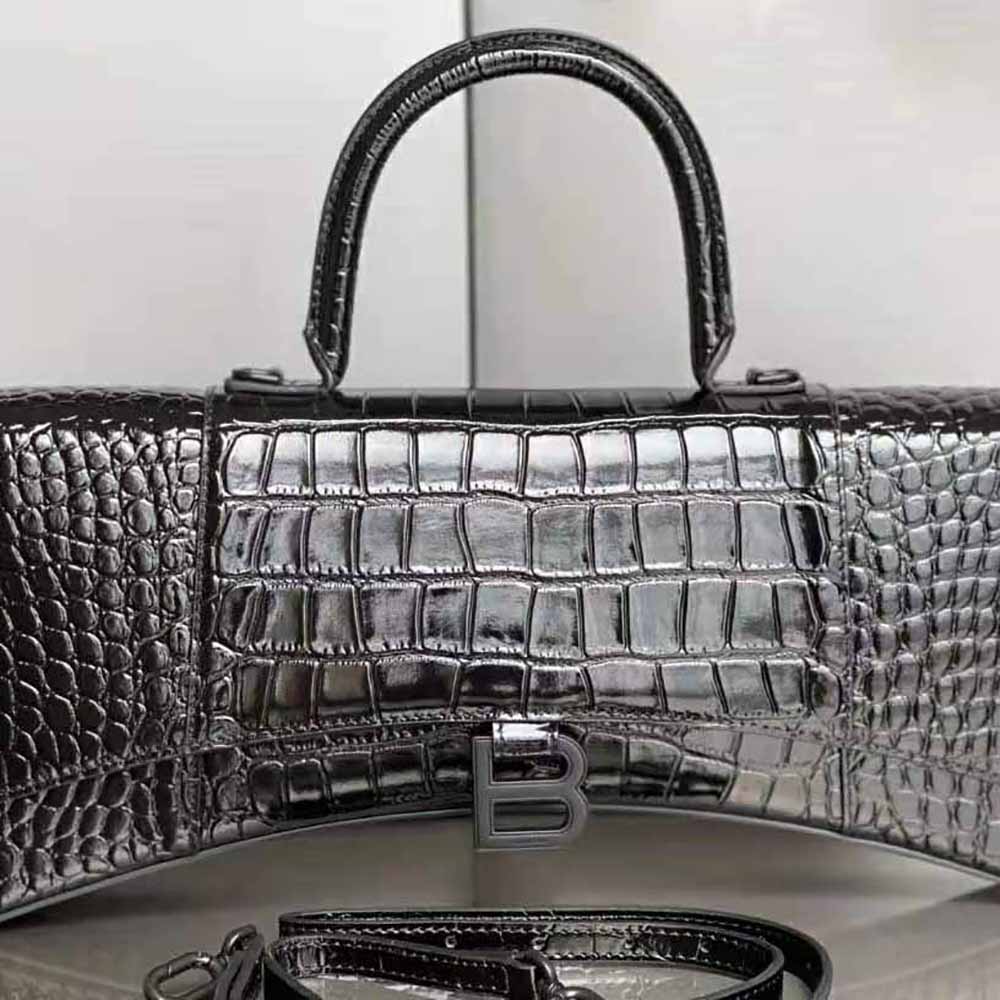 TÚI Balenciaga Women Hourglass Stretched Top Handle Bag in Black