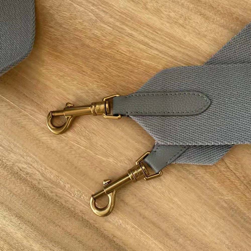 TÚI Celine Women Sangle Bucket Bag in Soft Grained Calfskin-Silver