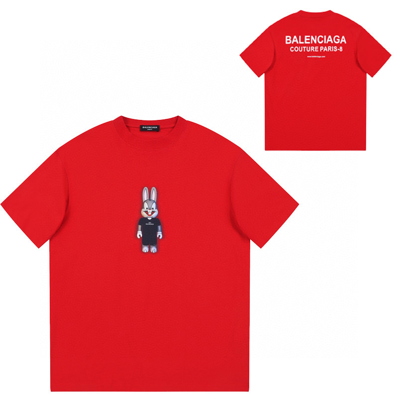 ÁO BALENCIAGA RABBIT print cotton jersey T-shirt