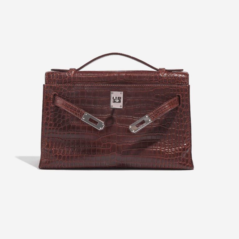 TÚI Hermès Kelly Pochette Alligator Bourgogne Silver Buckle khóa trắng(giá liên hệ)