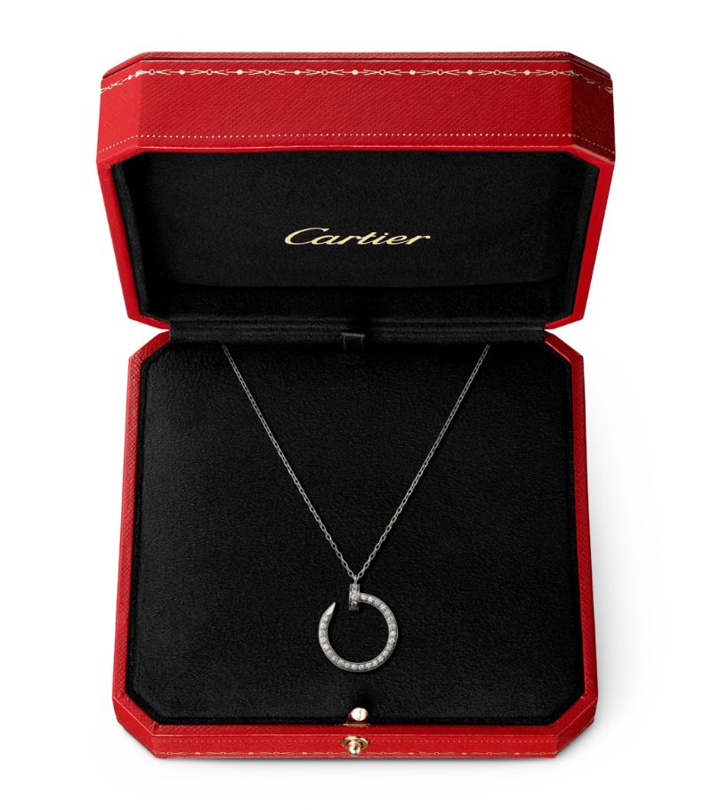 Vòng cổ CARTIER White Gold and Pavé Diamond Juste un Clou Necklace vàng trắng 18K
