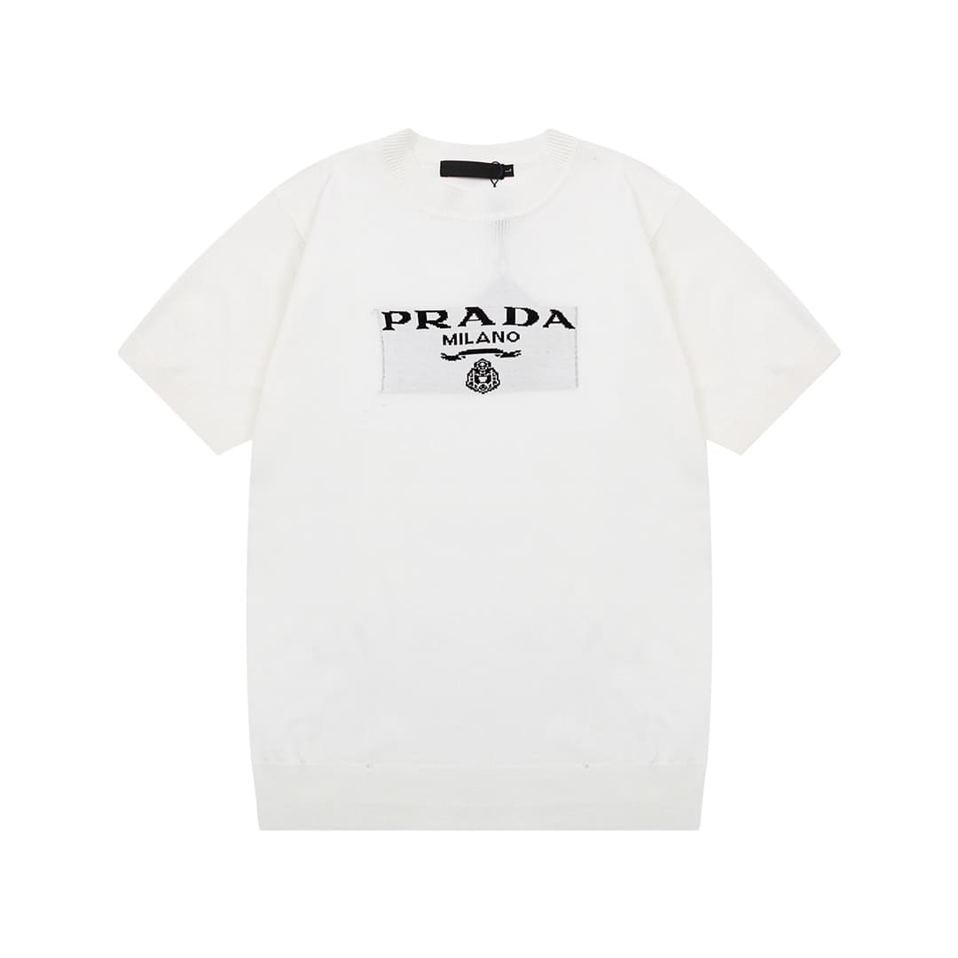 ÁO PRADA T SHIRT WHITE MÀU TRẮNG THUN DỆT KIM