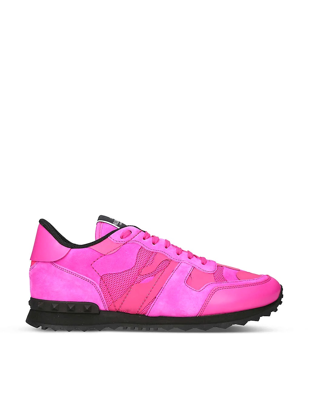 GIÀY VALENTINO GARAVANI Rockrunner camouflage-print leather and mesh trainers