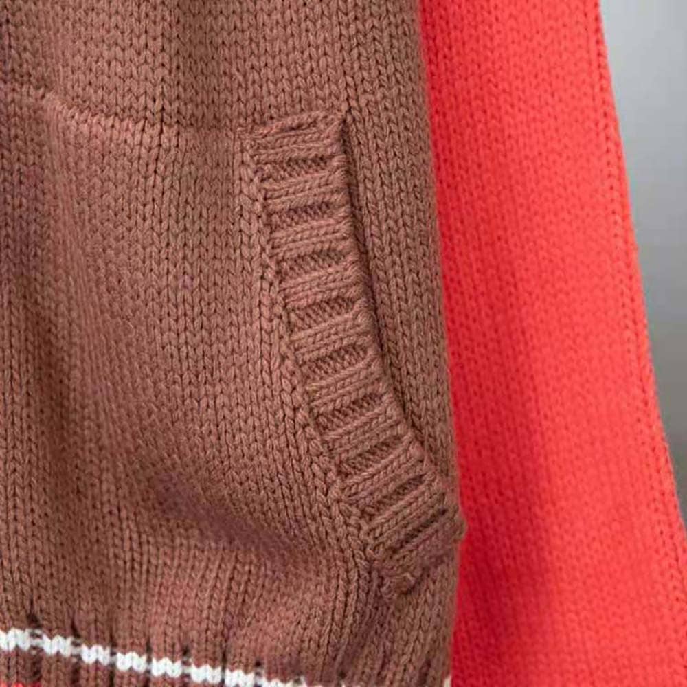 ÁO Dior Men Tears Zipped Blouson Brown and Red Wool and Cashmere Jersey