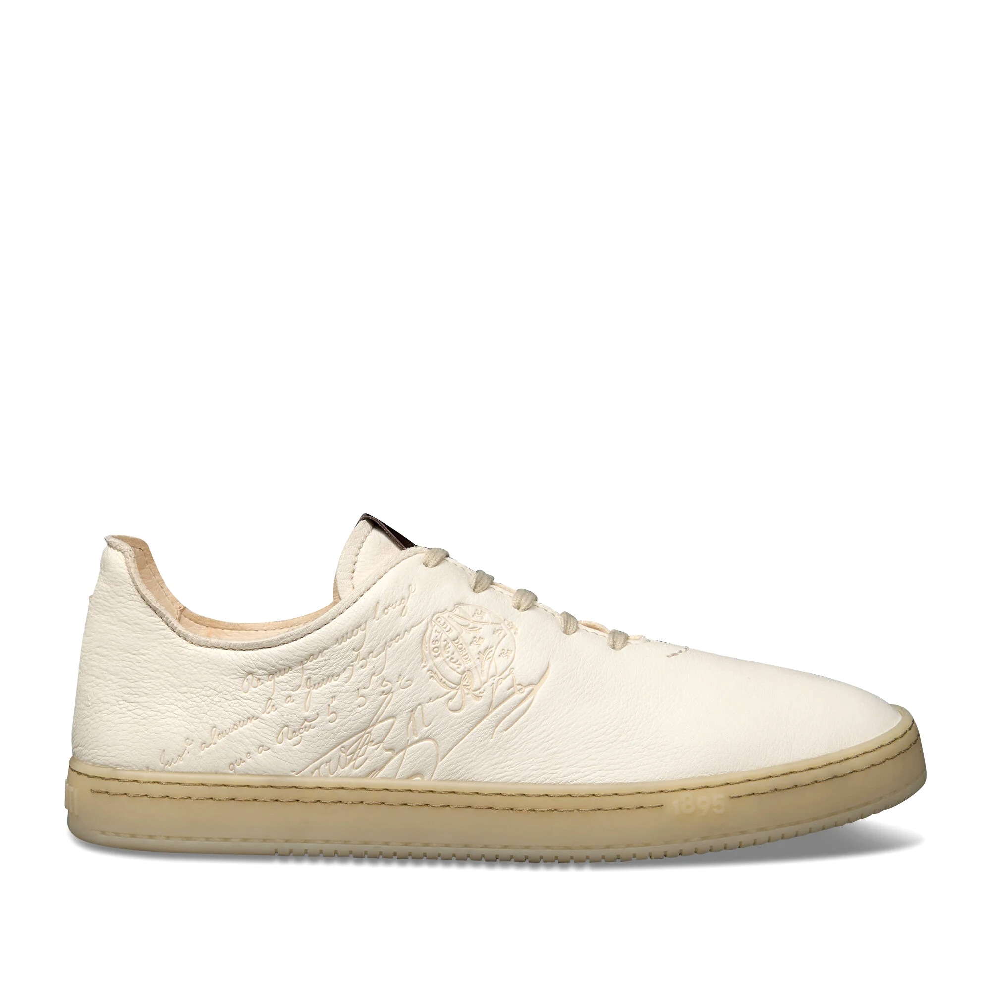 GIÀY BERLUTI Eden Scritto Leather Sneaker white