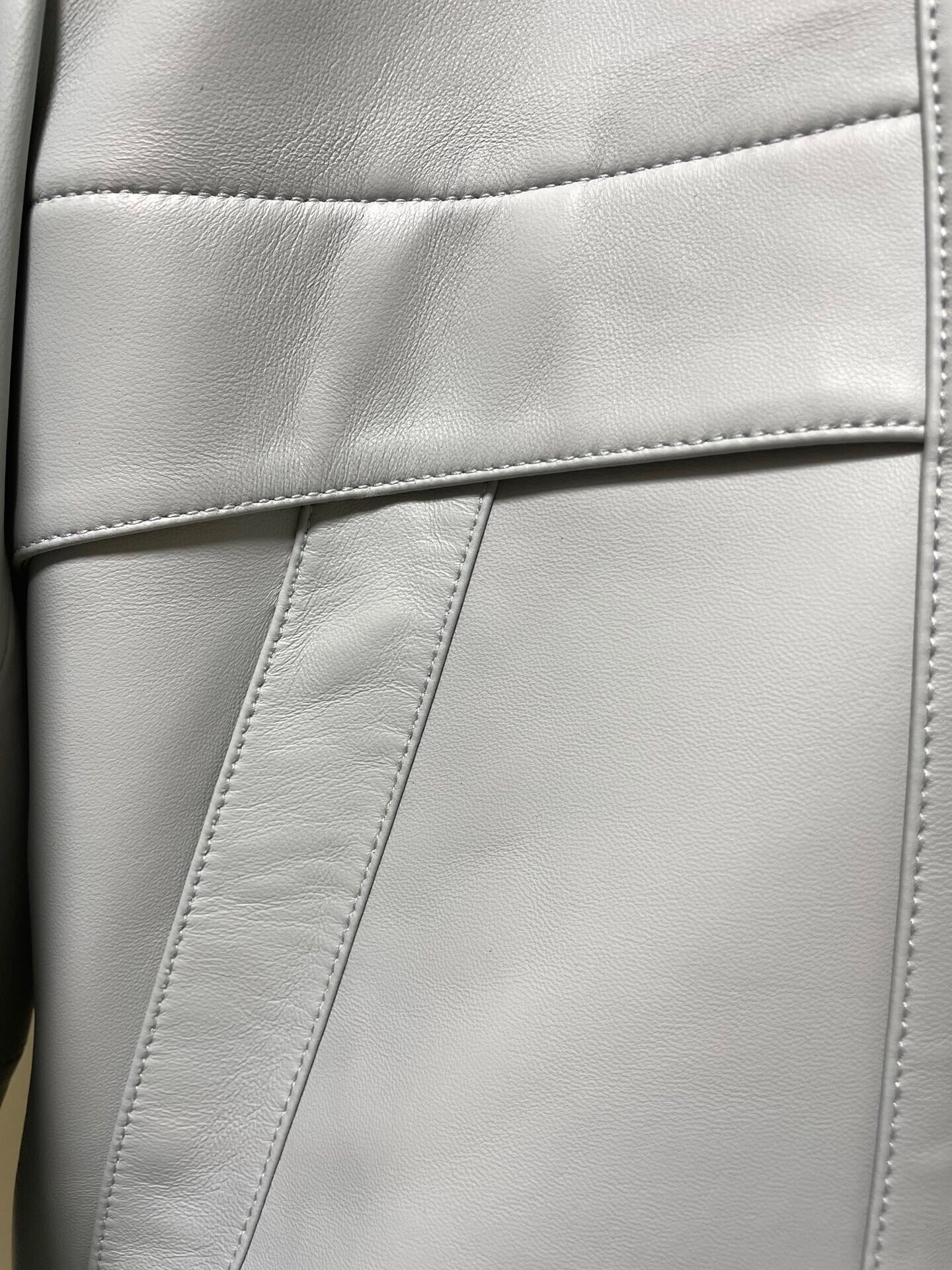 ÁO BERLUTI LEATHER JACKET CEMENT