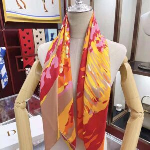 KHĂN Dior Women D-Wood Square Scarf Multicolor Silk Twill-Blue