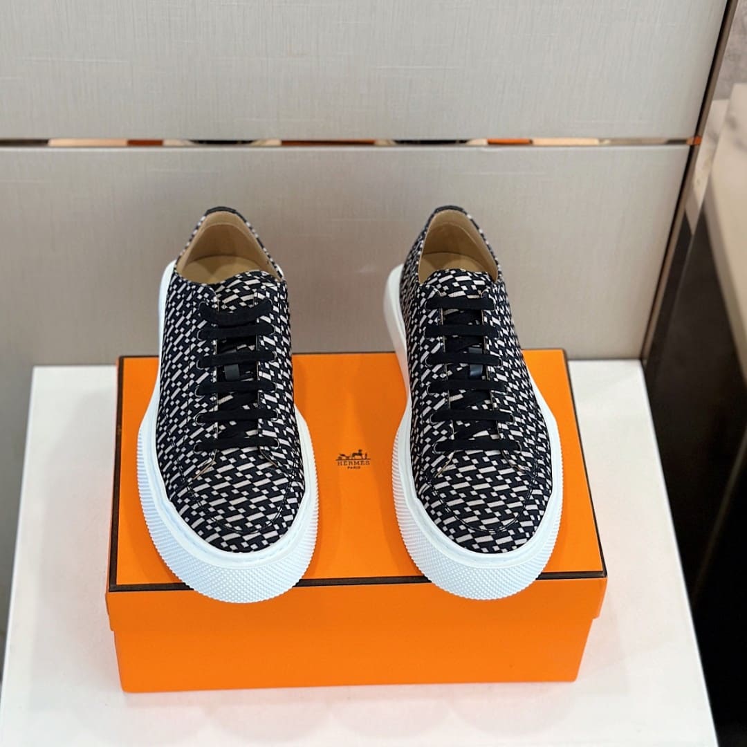 GIÀY HERMES SNEAKER LOW SPORTS CALFSKIN BLACK