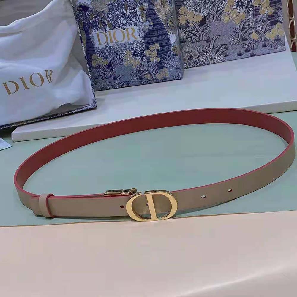 DÂY LƯNG Dior Women 30 Montaigne Reversible Belt Pink and Ethereal Beige Smooth Calfskin 20 MM