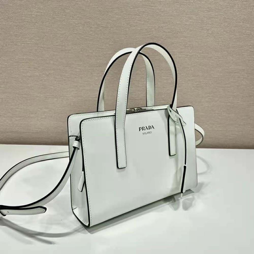 TÚI Prada Women Re-Edition 1995 Brushed-Leather Mini Handbag-White