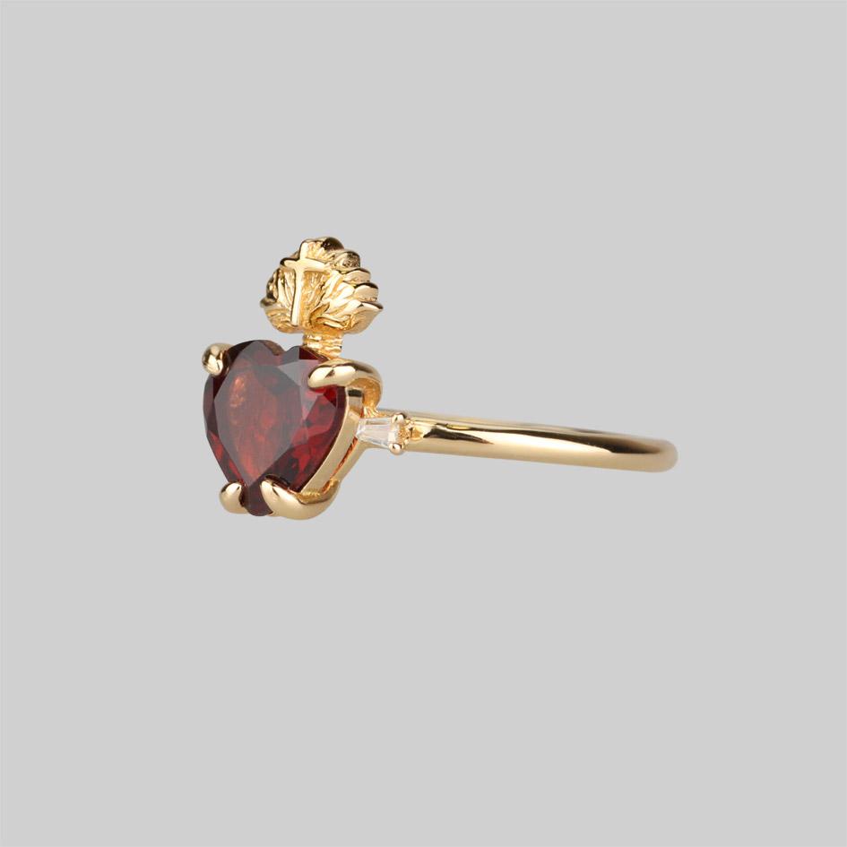 The Sacred Heart Gems Ring Gold 14K