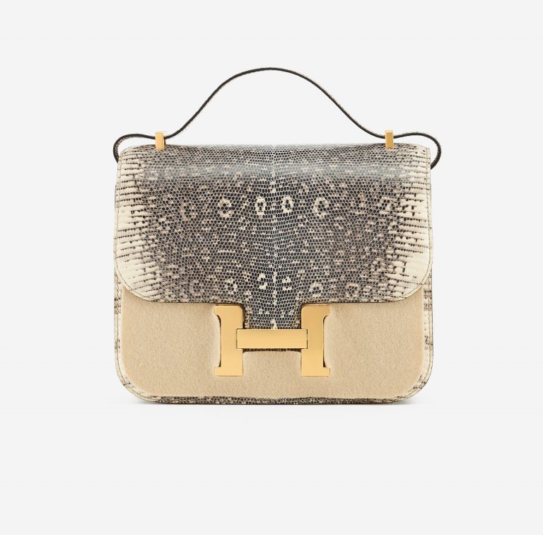 TÚI Hermès Constance 18 Mini Lizard Ombre Gold Buckle khóa vàng da thằn lằn