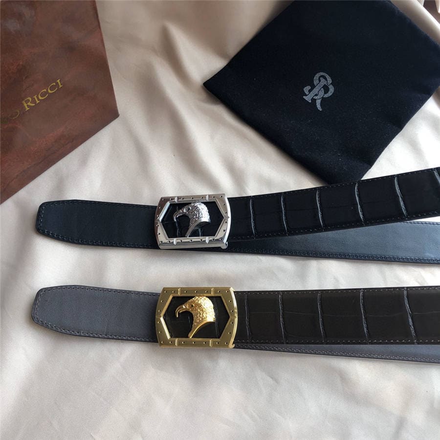 DÂY LƯNG STEFANO RICCI CROCODILE LEATHER DA CÁ SẤU Belt Khóa vàng