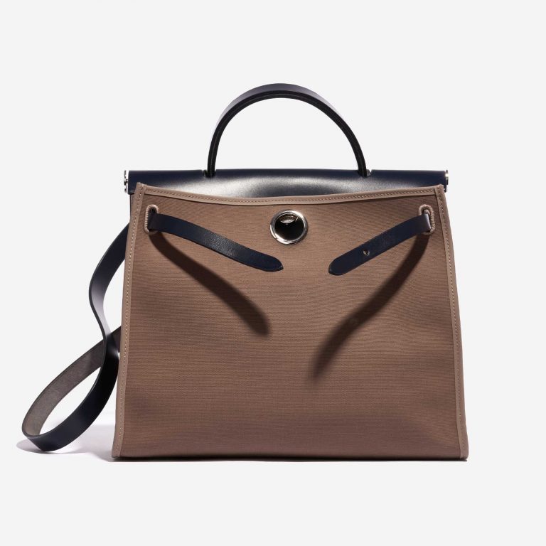 TÚI Hermès Herbag 31 Canvas Vache Hunter Etoupe  Blue Indigo