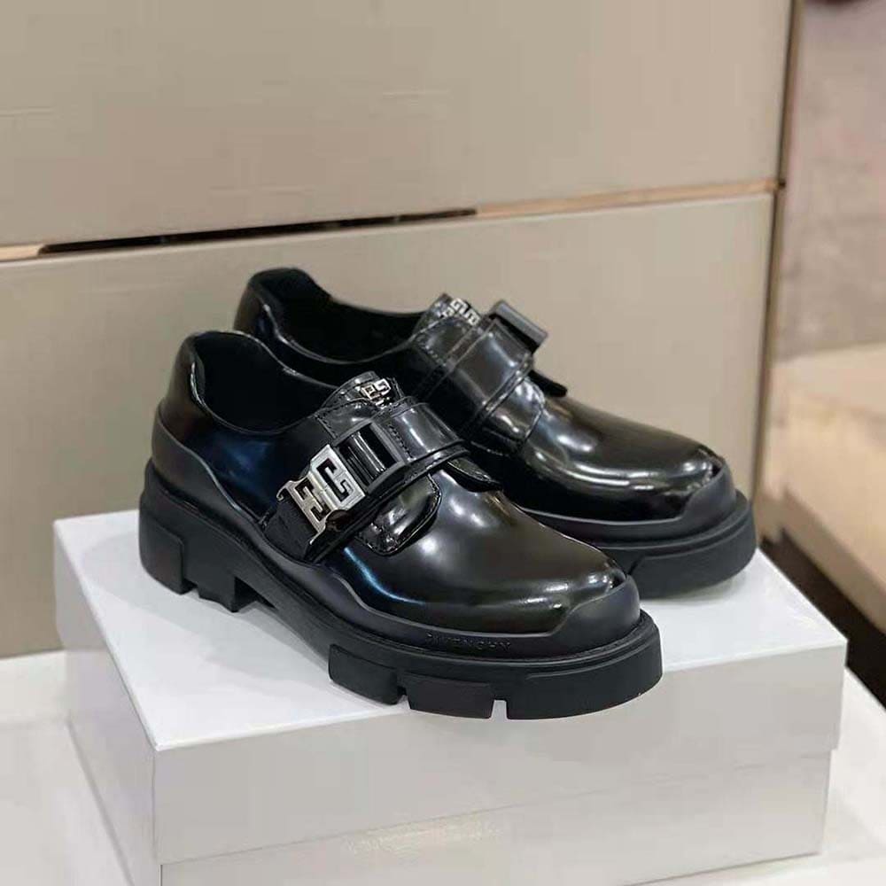 GIÀY GIVENCHY Terra Derbies in Leather-Black