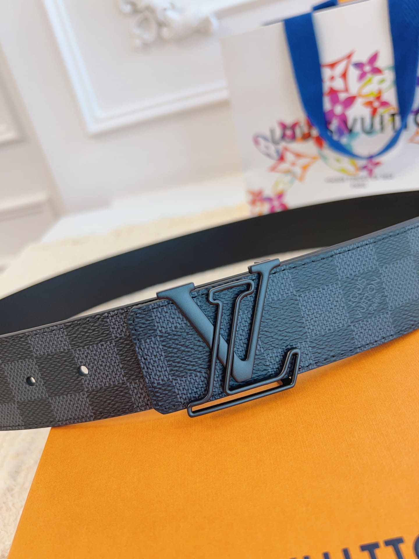 DÂY LƯNG LOUIS VUITTON BLACK MONOGRAM LEATHER Khóa đen