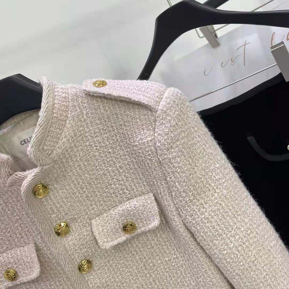 ÁO Celine Women Alluré Jacket in Bouclette Natté