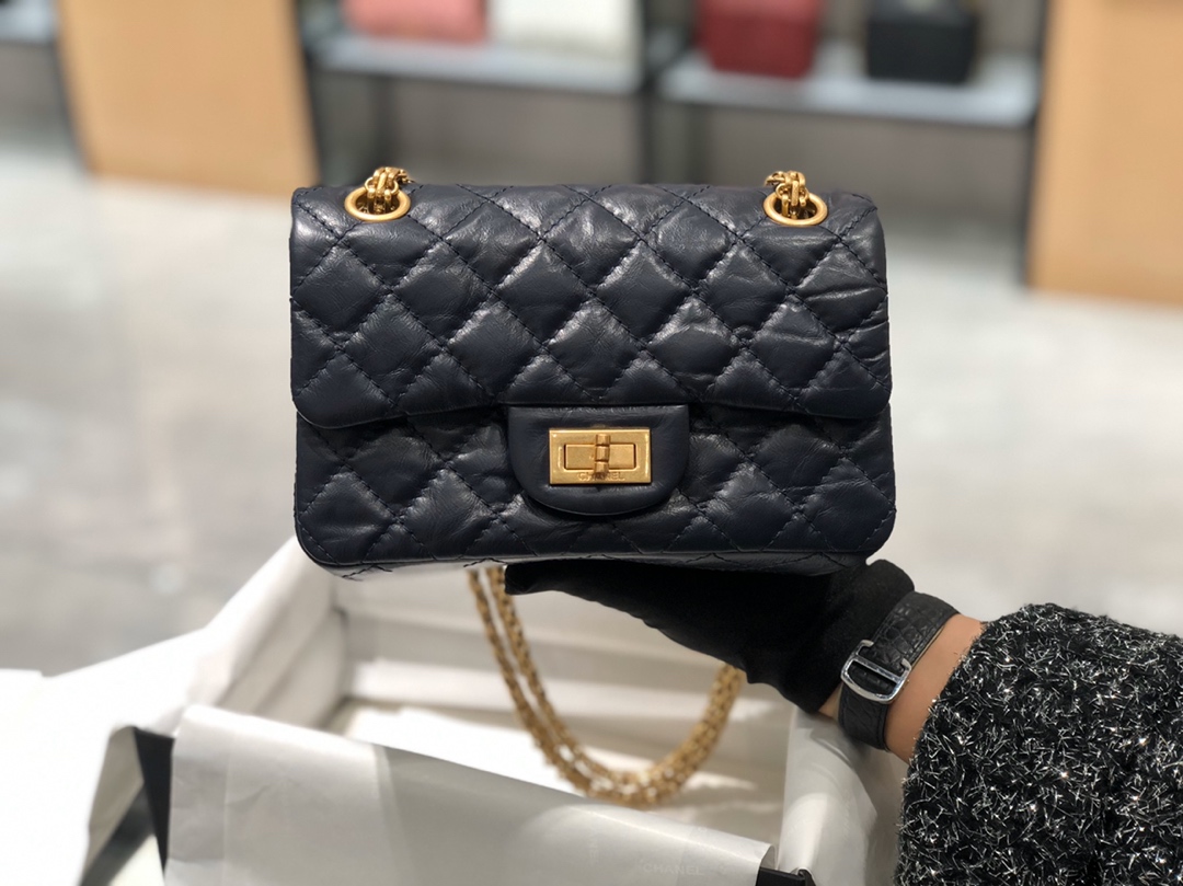 TÚI CHANEL 2.55 MINI LAMBSKIN BLACK DA HAAS GOLD 20
