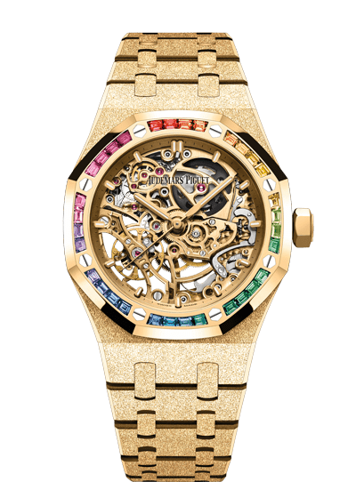 Đồng hồ Audemars Piguet Royal Oak Double Balance Openworked Yellow Gold Frosted mặt số vàng gold