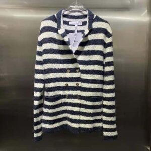 ÁO Dior Women Mariniere Marlene Jacket Navy Blue and Ecru Double-Breasted Cotton Knit