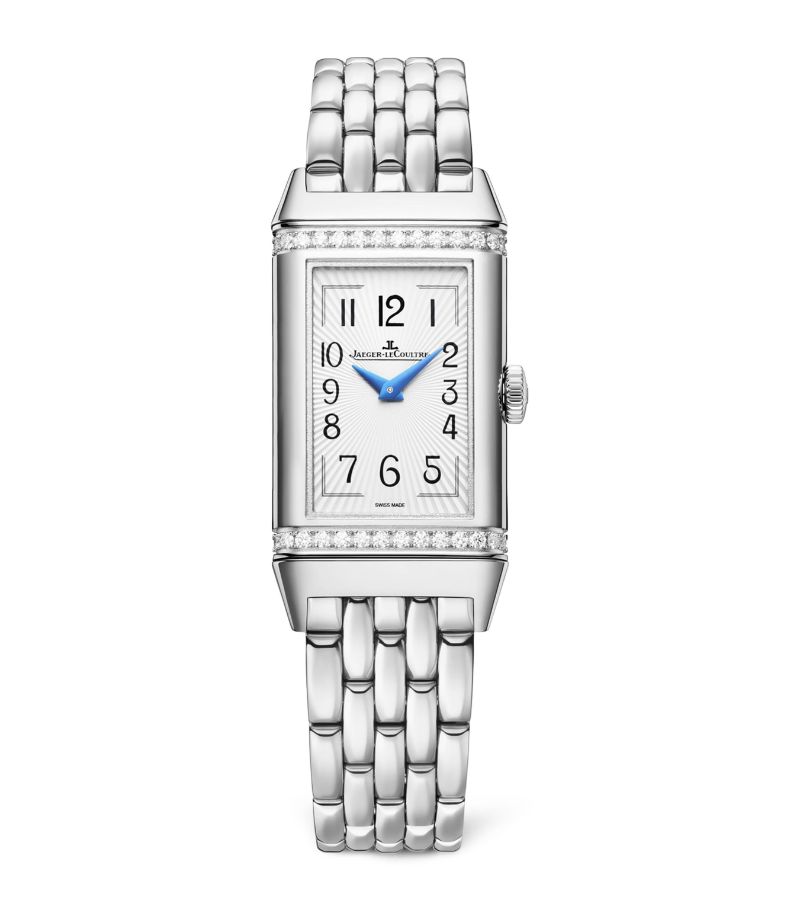 Đồng hồ JAEGER-LECOULTRE Stainless Steel and Diamond Reverso One Duetto 20mm mặt số màu trắng