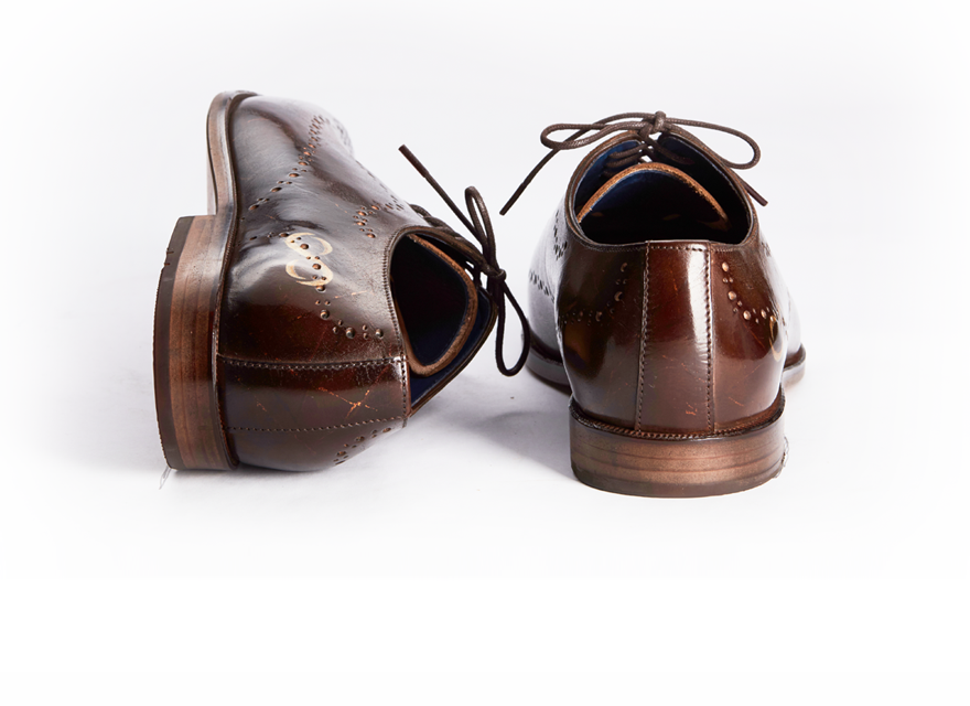 HENDERSON SHOES PERSONALIZATION DARK BROWN RUSSO PAINTING HANDCRAFTED SHOES