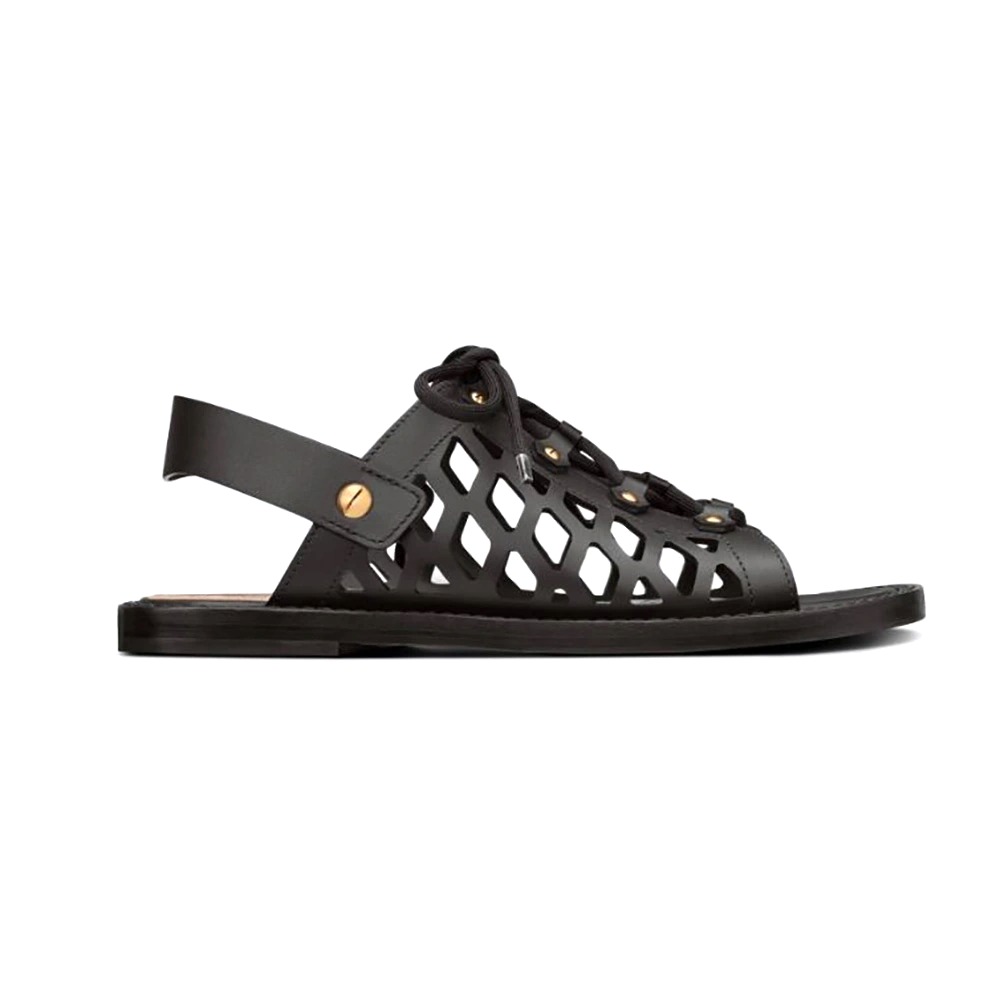 DÉP SANDAL DIOR D-Trap Sandal Black Matte Calfskin