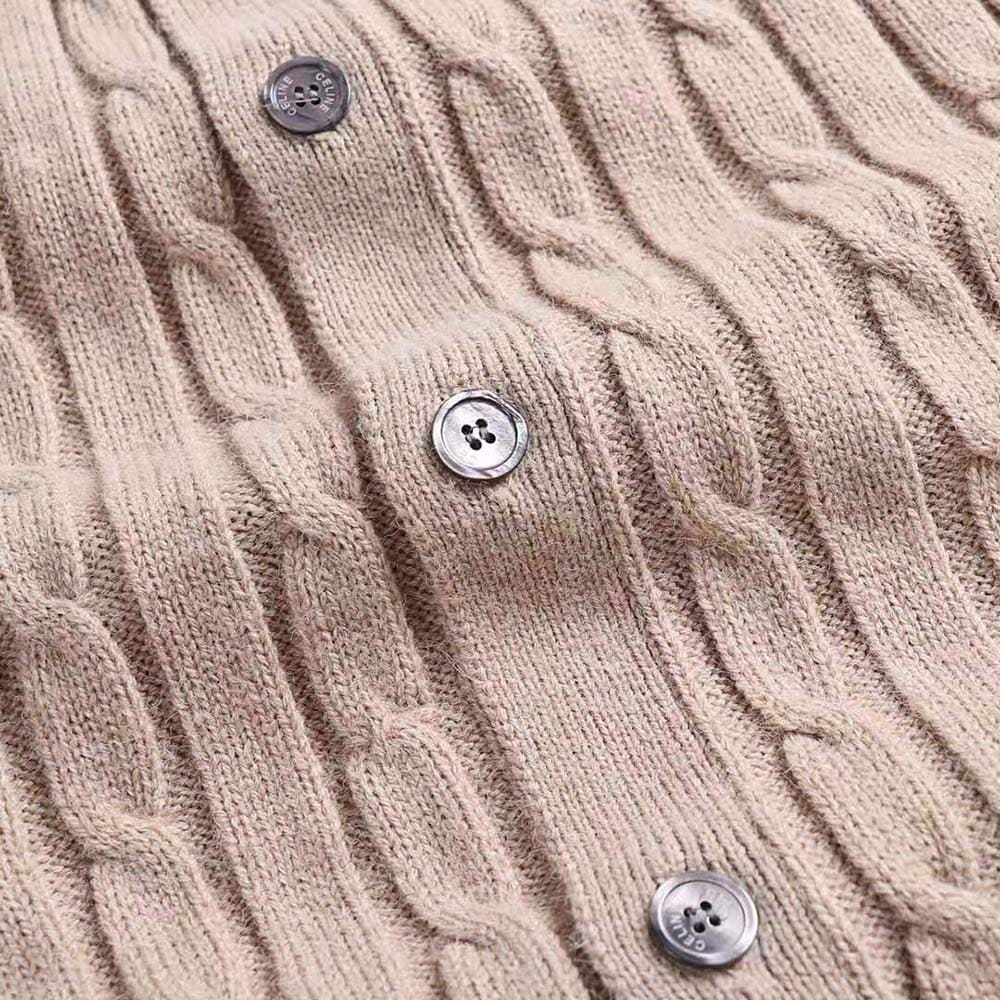ÁO Celine Men Cable-knit Triomphe Cardigan in Cashmere