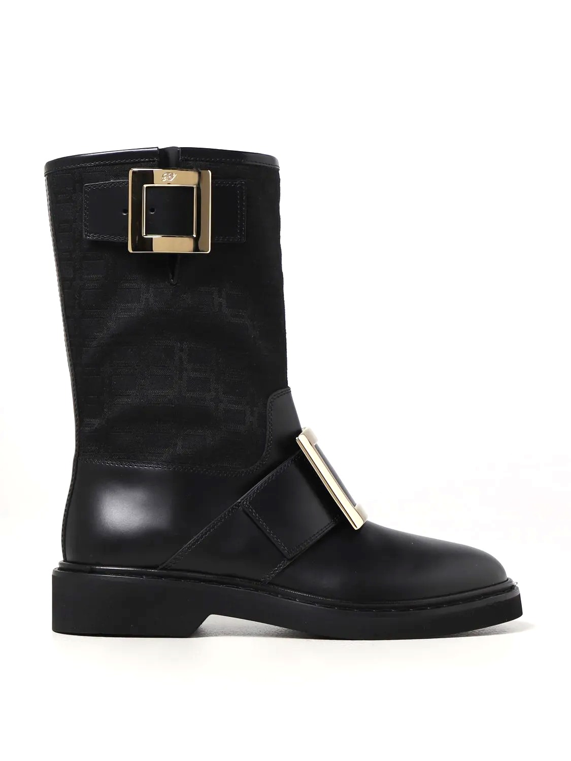 GIÀY ROGER VIVIER Black flat ankle boots shoes