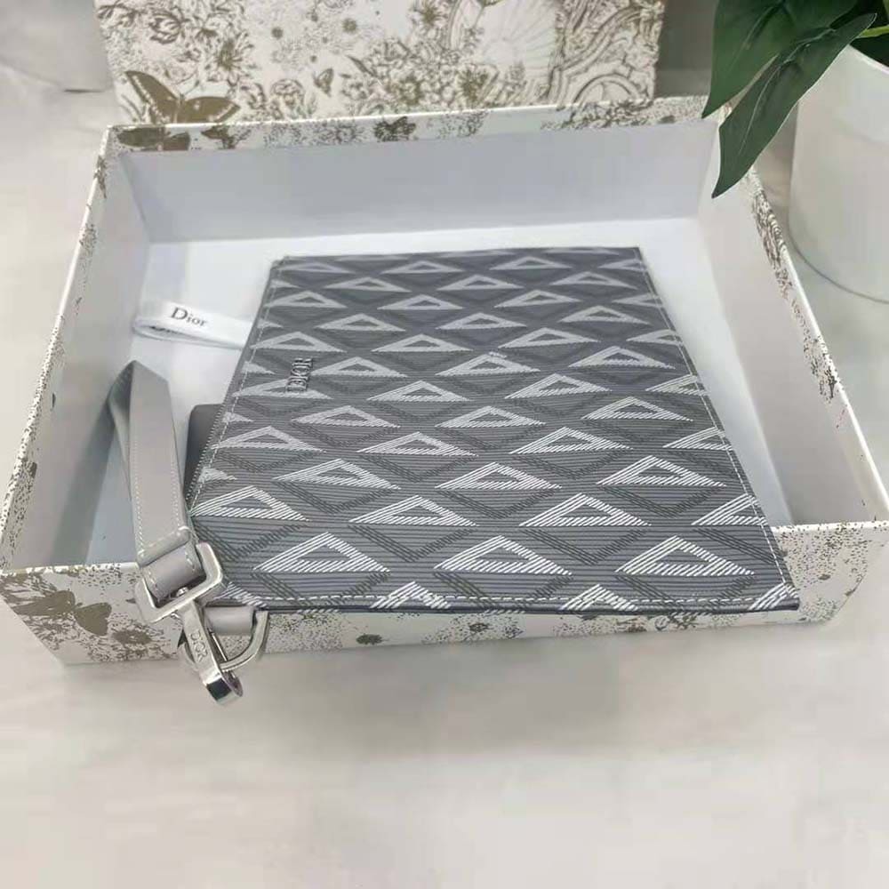 TÚI Dior Men A5 Pouch Dior Gray CD Diamond Canvas