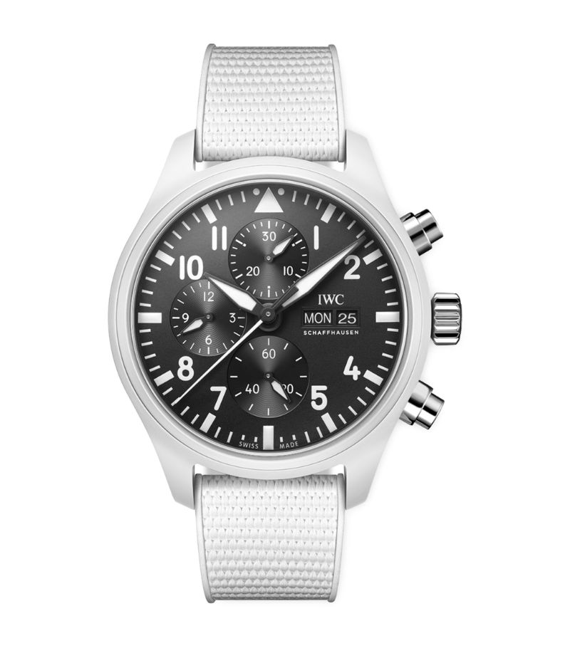 Đồng hồ IWC Ceramic Pilot’s Chronograph TOP GUN Lake Tahoe mặt số màu đen