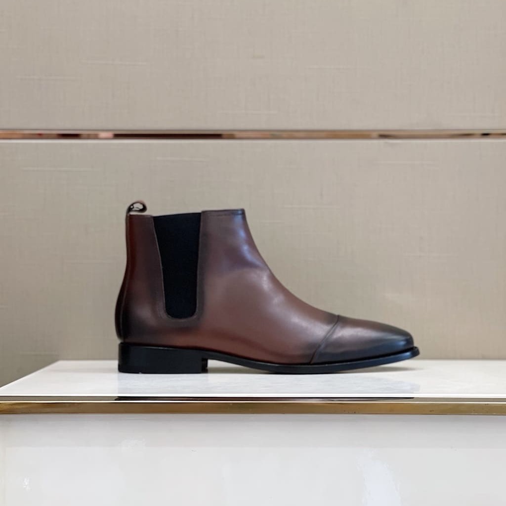 GIÀY SALVATORE FERRAGAMO CHELSEA BOOT BROWN TOP QUALITY SHOES AAA